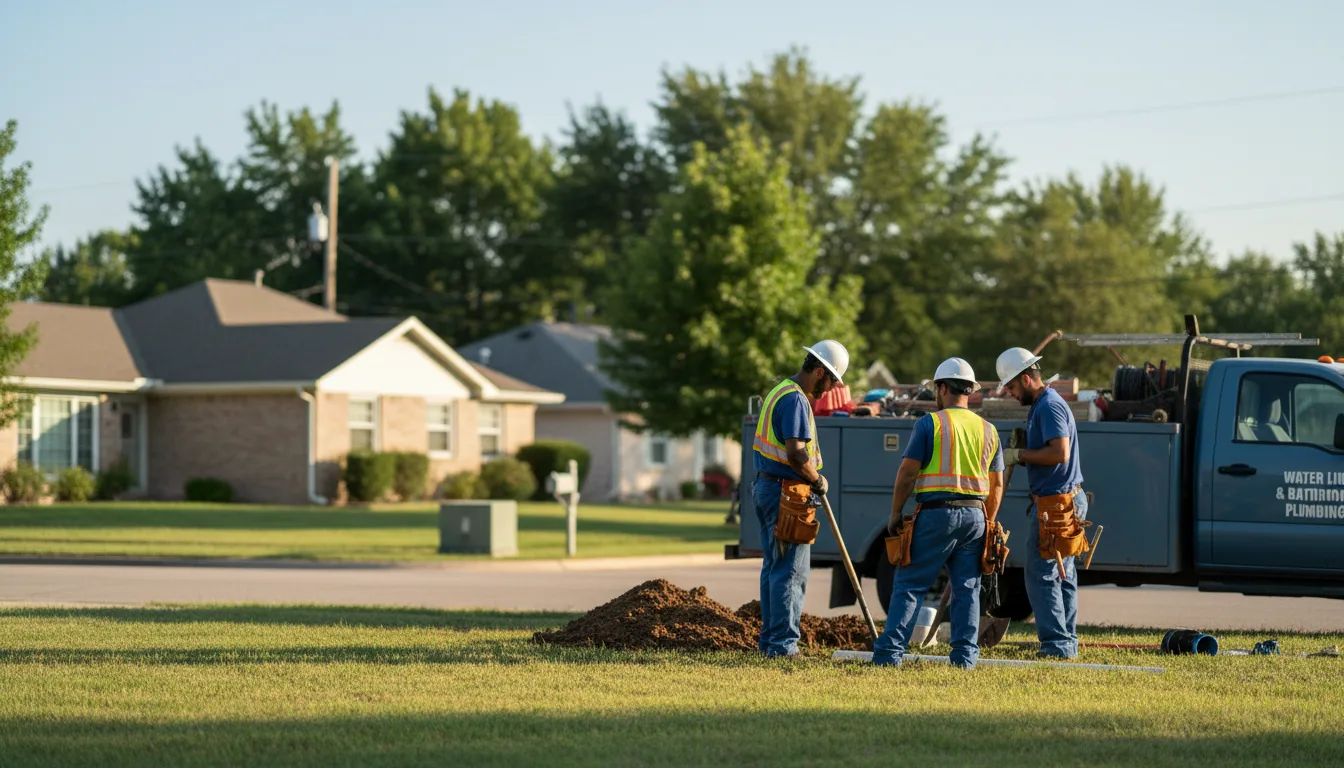 Residential water line and bathroom plumbing service in Washington, AR